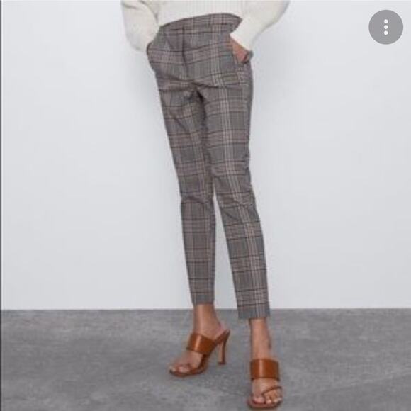 Zara Academia Plaid Trousers Pants Size XS - Picture 1 of 10